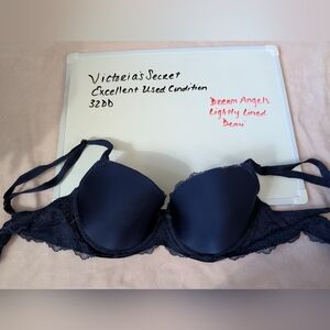 Victoria's Secret Lightly Lined Dream Angels Navy Lace Demi Bra